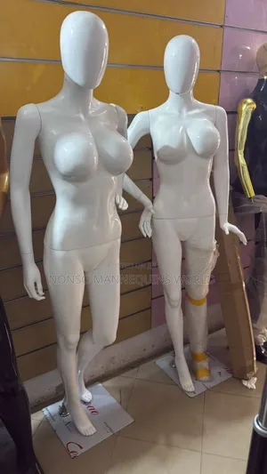 Size 8 Big Breast Female. Glossy White. Mannequins