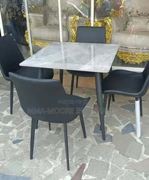 Marble Top Dinning Table Set by 4 Chairs