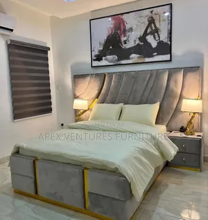 Padded Bed Frame With Bedside Drawer