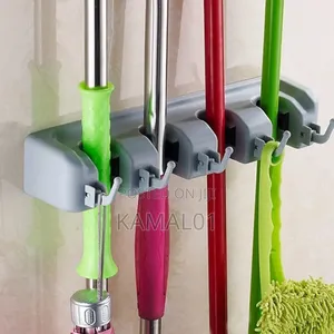 Plastic Mop and Broom Holder, Multipurpose Wall Mounted