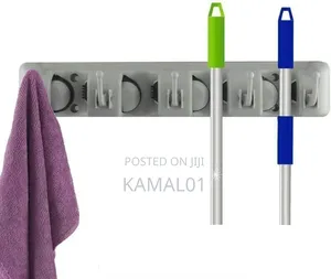 Plastic Mop and Broom Holder, Multipurpose Wall Mounted