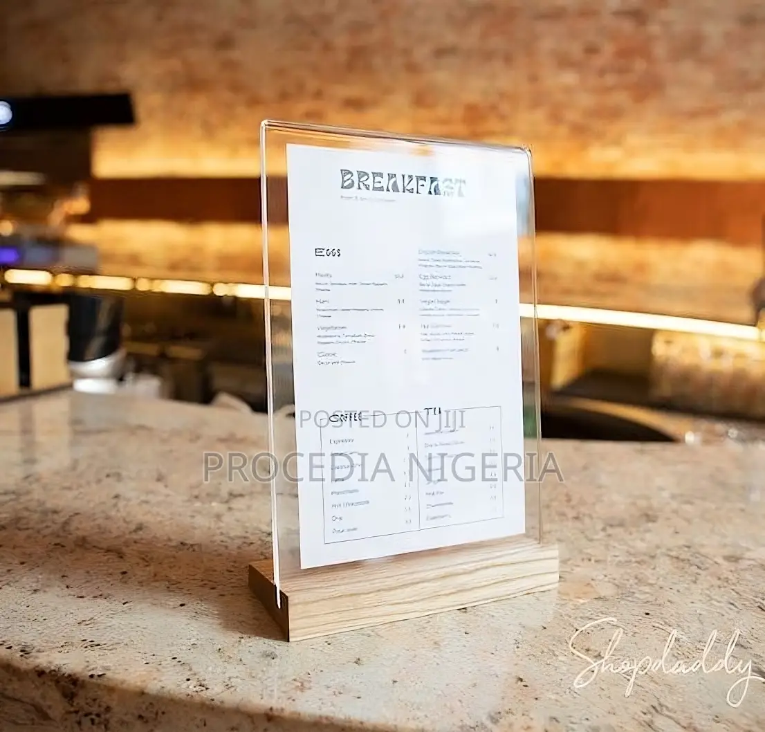 Plexiglass, Flyer, Menu, Acrylic Table Display Sign Pos