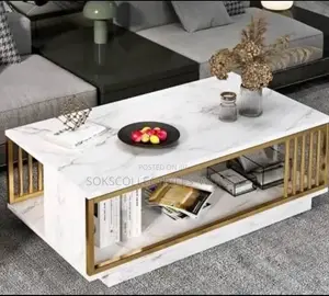 Luxury Nordic Style Wooden Center Table(Mdf Wood Faux Marble