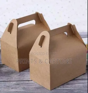 Kraft Paper Takeaway Box With Handle. #000#