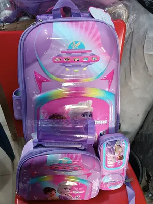 4 in 1 Frozen Purple Kid's Girls Trolley School School Bag