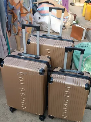 Set of 3 Gold Pg Plastic Travelling Luggage Boxes