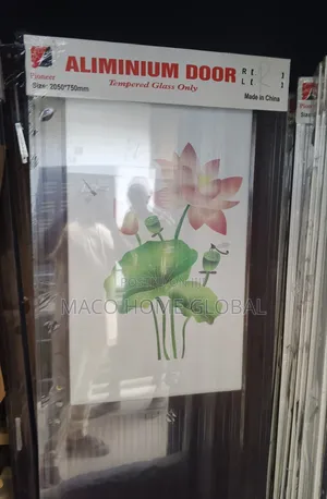 Aluminum Half Glass Toilet Door 750 Size