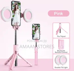 Wireless Bluetooth Selfie Stick With Dual Led Ring Lights