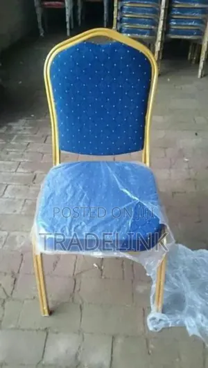 White and Blue Banquet Chair