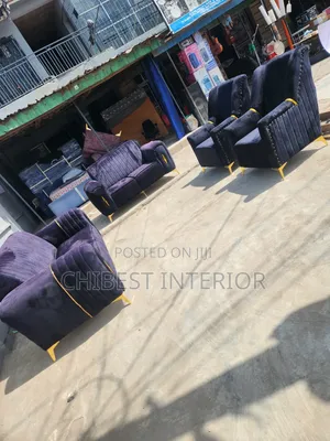Brand New 7 Seaters Black Padded Sofa.
