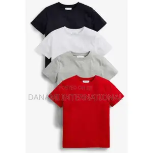 Danami 4 Pack Kids Children T-Shirt- Black, White, Ash, Red