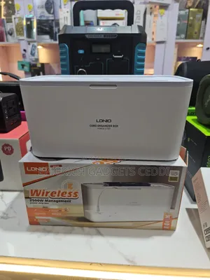 Lndio Cord Organizer Box Power Strip With Wireless Charger