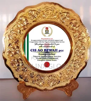 Golden Plat Plaque Suitable for Any Kind of Branding