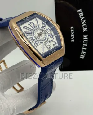 Original Franck Muller Blue Genuine Leather Strap Watch