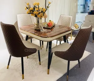Beautiful Marble Top Dining Table With Four Chairs