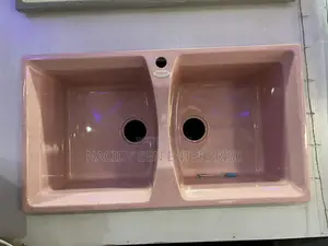 Ceramics Double Bowl Sink (Pink)
