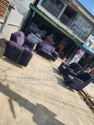 Seven Seaters Padded Sofa Fabric Chairs.