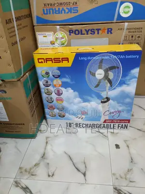 18" Qasa Rechargeable Standing Fan With Led Remote