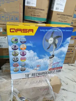 Qasa QRF-7918 18" Rechargeable Fan for Home and Office