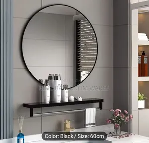 Framed Round Mirrors With Shelf