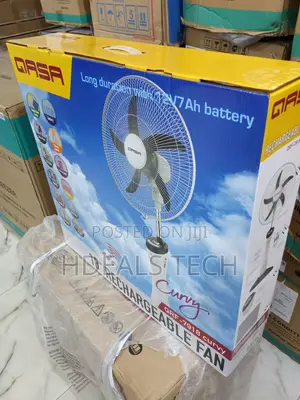 Qasa 18" Rechargeable Fan for Homes Without Constant Power