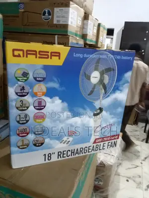 Qasa 18" Fan - 12v Battery,Remote Control,Led - QRF-7918