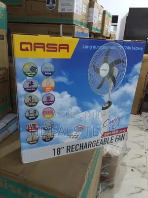 Qasa QRF-7918 - 18" Rechargeable Fan With Timer and Usb Port