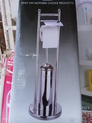 All in One Free Stand Toilet Brush,Stand Tissue Holder,Brush