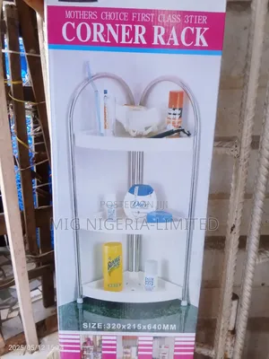 Free Stand Bathroom Corner Shelves 3 Steps Plastic and Stee