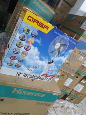 Qasa 18" Rechargeable Fan - Modern Look,Maximum Breeze