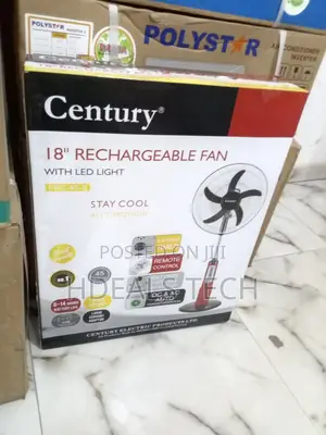 Century Rechargeable Fan 18-Inch With Bright Led - FRC-45-E
