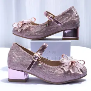 Girl’S Heel Shoe With Bow Rhinestone Charm (31-35)