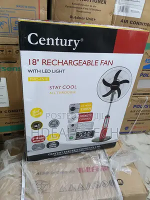 Century 18-Inch Dual-Function Rechargeable Fan With Led