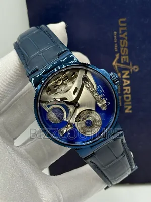 Original Ulysse Nardin Mechanical Blue Genuine Leather Watch
