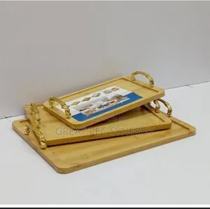 3 Sets of Light Wooden Tray