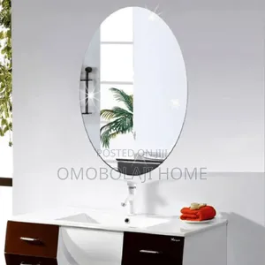 Oval Shape 3d Acrylic Mirror Self Adhesive Wall Sticker