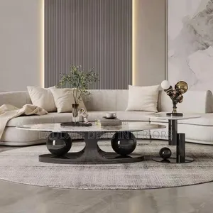 Contemporary 2in1 Marble Top Center Table