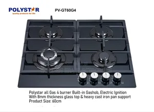 Polystar 4burner Gas Cooker Built in Gashub