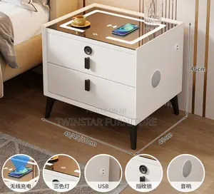 New Modern Bed Side Stools With Drawers Bluetooth Usb