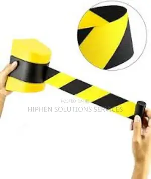 Crowd Control Wall Barrier - Wall Mount 96" Black Retractabl