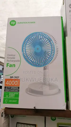 Dp Rechargeable Fan With Battery Capacity of 4000 Amp