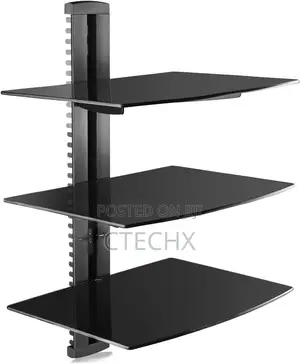 Suptek 3 Floating Shelf Wall Bracket With Tempered Glass
