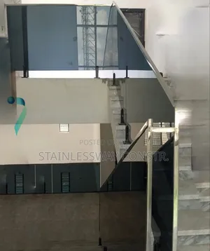 Dark Grey Glass Railing With Silver Frame/Base Oasis