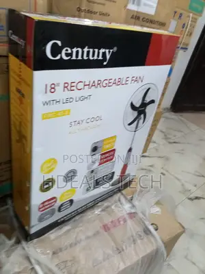 Century 18" Rechargeable Cooling Fan With Light Feature