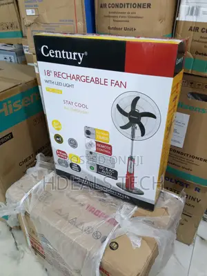 Century Rechargeable Stand Fan - 18-Inch Led Light Combo