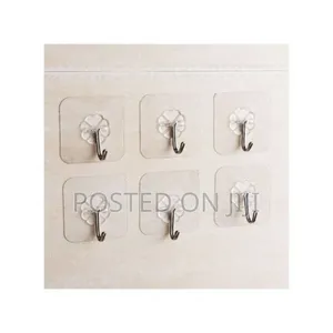 Strong Thick Adhesive Wall Hooks - 12pcs