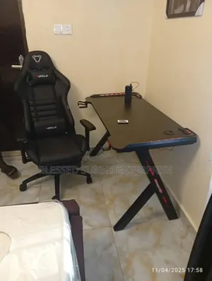 Gaming Table and Chair Black Colour