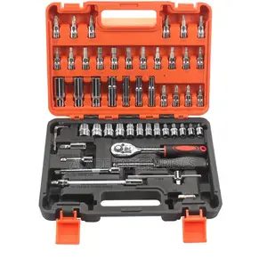 53-piece 1/4 Inch Metric Ratchet Socket Wrench Set Drive