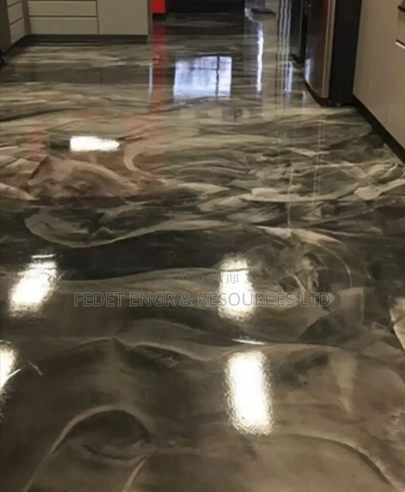 Interior Epoxy Pattern Reflector Flooring