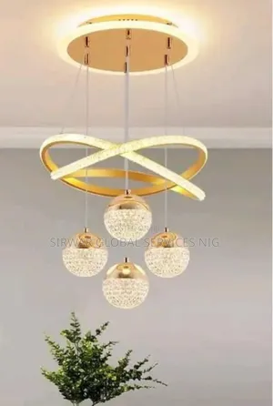 Dinning Room Drop Light 4+1 Gold and Black